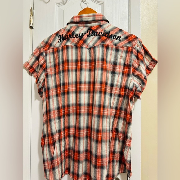 Harley Davidson 2XL Women’s Plaid Shirt - Picture 3 of 5